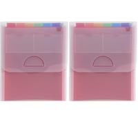 Exacompta - Réf. 55798E - 1 trieur valisette vertical Crystal - couverture et intérieur en PP - avec 2 porte-étiquettes sur la face - 6 compartiments - dim 25,5x30,5cm - pour A4 - couleur cristal