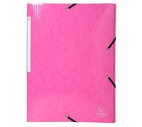 Exacompta - Réf. 55824E - Carton de 25 chemises à élastiques Iderama - pochettes 3 rabats Maxi Capacity - en carte lustrée pelliculée 425 g/m2 - dim 24 x 32 cm pour format A4 - couleur rose