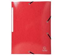 Exacompta Chemise à 3 rabats et à élastiques A4 Iderama, 300 feuilles, 240 x 320 mm, carte polypropylène, Rouge