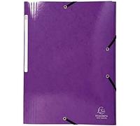 EXACOMPTA Chemise à élastiques 3 rabats Maxi capacity carte lustrée pelliculée 425gm2 Iderama A4 - Violet