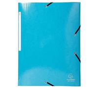 Exacompta - Réf. 55827E - Carton de 25 chemises à élastiques Iderama - pochettes 3 rabats Maxi Capacity - en carte lustrée pelliculée 425 g/m2 - dim 24 x 32 cm pour format A4 - couleur bleu clair