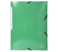 Exacompta - Réf. 55830E - Carton de 25 chemises à élastiques Iderama - pochettes 3 rabats Maxi Capacity - en carte lustrée pelliculée 425 g/m2 - dim 24 x 32 cm pour format A4 - couleur vert foncé