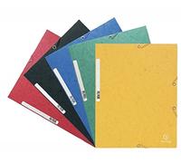 Exacompta - Réf. 55850E - Paquet de 10 chemises à élastiques Scotten - pochettes 3 rabats - en carte lustrée gaufrée 425 g/m2 - dimensions 24 x 32 cm pour documents au format A4 - 5 couleurs assorties