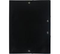 Exacompta - Réf. 55901E - 1 chemise à élastiques économique - pochette 3 rabats - en polypropylène opaque - dimensions 24 x 32 cm pour documents au format A4 - couleur noir
