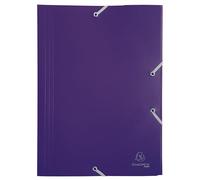 Exacompta - Réf. 55918E - Carton de 30 chemises à élastiques économiques - pochettes 3 rabats - en polypropylène opaque - dimensions 24 x 32 cm pour documents au format A4 - couleur violet