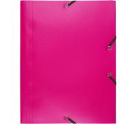 Exacompta - Réf. 55920E - 1 chemise à élastiques économique - pochette 3 rabats - en polypropylène opaque - dimensions 24 x 32 cm pour documents au format A4 - couleur fuchsia