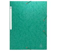 Exacompta - Réf. 55953E - Carton de 25 chemises à élastiques Scotten - pochettes 3 rabats Maxi Capacity - en carte lustrée gaufrée - dim 24 x 32 cm pour documents au format A4 - couleur vert