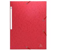 Exacompta - Réf. 55955E - Carton de 25 chemises à élastiques Scotten - pochettes 3 rabats Maxi Capacity - en carte lustrée gaufrée - dim 24 x 32 cm pour documents au format A4 - couleur rouge