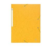 Exacompta - Réf. 55959E - Carton de 25 chemises à élastiques Scotten - pochettes 3 rabats Maxi Capacity - en carte lustrée gaufrée - dim 24 x 32 cm pour documents au format A4 - couleur jaune