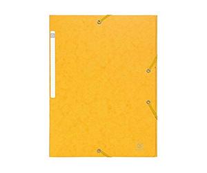 Exacompta - Réf. 55959E - Carton de 25 chemises à élastiques Scotten - pochettes 3 rabats Maxi Capacity - en carte lustrée gaufrée - dim 24 x 32 cm pour documents au format A4 - couleur jaune