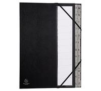 Exacompta Trieur Ordonator 56090E – 24 compartiments, onglets A–Z, couverture rigide noir
