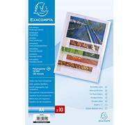 Exacompta - Réf. 5610E - Sachet de 10 pochettes coins - En polypropylène lisse - Epaisseur 12/100ème - Dimensions : 22x31cm - Format à classer A4 - coloris cristal