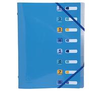 Exacompta - Réf. 56110E - 1 trieur Bee Blue - avec élastiques et fenêtres découpées - couverture et intérieur en PP recyclé - 8 compartiments - pour A4 - dim 25 x 32 cm - couleurs aléatoires