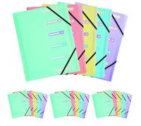 Exacompta - Réf 56170E - 1 trieur Chromaline Pastel - 3 rabats - avec élastiques et fenêtres découpées - couverture et intérieur en PP - 6 compartiments - dim 25x32cm - pour A4 - couleurs aléatoires