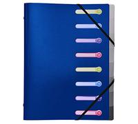 Exacompta Trieur 8 compartiments 3 rabats avec pochette intérieure couleurs assorties G