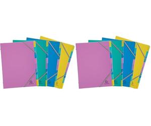 Exacompta - Réf 56190E - 1 trieur Forever Young - 3 rabats avec élastiques - couverture et intérieur en polypropylène recyclé - 8 compartiments - dim 25x32 cm - pour format A4 - couleurs aléatoires