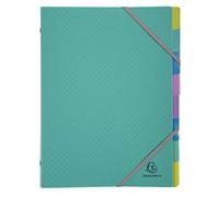 Exacompta - Réf. 56193E - 1 trieur Forever Young - 3 rabats avec élastiques - couverture et intérieur en polypropylène recyclé - 8 compartiments - dim 25x32 cm - pour format A4 - couleur turquoise