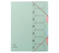 Exacompta - Réf. 56239E - 1 trieur HARMONIKA Autentik - avec élastiques et fenêtres imprimées - dos extensible - couverture en cart recyclée - 7 compartiments - 24,5x32 cm - A4 - couleurs aléatoires
