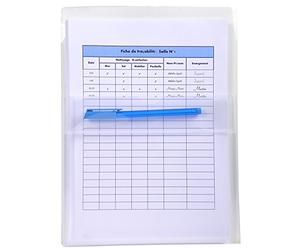 Exacompta - Réf. 56300E - Sachet de 2 Pochettes adhésives à soufflet de 28mm - Pour ranger documents et catalogues... - Charge jusqu'à 1,5kg - En PP lisse - Format à classer A4 - Coloris cristal