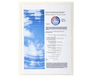 Exacompta - Réf. 56310E - Carton de 50 Pochettes adhésives murales - En PVC lisse - Pour afficher des documents ou personnaliser un classeur, une chemise… Format à classer A4 - Coloris cristal