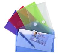 Exacompta - Réf. 56510E - Carton de 50 pochettes-enveloppes fermeture scratch et rabat - En PP souple - Dimensions d'une pochette : 25 x 13,5 cm - Format à classer 24x13 cm - Couleurs assorties