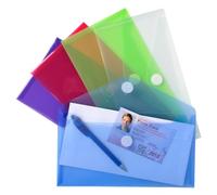 Exacompta - Réf. 56510E - PACK de 10 mini pochettes-enveloppes fermeture scratch et rabat - En polypropylène souple - Dim 25 x 13,5 cm - Format à classer 24x13 cm - 5 couleurs assorties