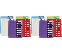 Exacompta - Réf. 56610E - 1 trieur Crystal - 3 rabats - avec élastiques et fenêtres découpées - couverture et intérieur en polypropylène - 8 compartiments - dim 24x32 cm - A4 - couleurs aléatoires