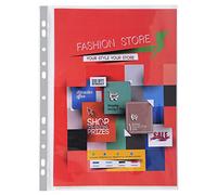 Exacompta - Réf. 56634E - Carton de 5 sachets de 10 Pochettes perforées Premium - PP lisse 14/100ème - Perforation universelle 11 trous - Format à classer A4 - Dimensions : 24x30,5cm - Incolore