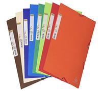 Exacompta - Réf. 56980E - Carton de 25 chemises à élastiques Forever - pochettes 3 rabats - en carte bicolore recyclée 380 g/m2 - dimensions 24 x 32 cm pour format A4 - 8 couleurs assorties