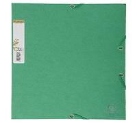 Exacompta - Réf. 56983E - Carton de 25 chemises à élastiques Forever - pochettes 3 rabats - en carte bicolore recyclée 380 g/m2 - dimensions 24 x 32 cm pour format A4 - couleur vert foncé