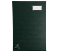 Exacompta - Réf. 57023E - Carton de 8 parapheurs direction - dos à soufflets toilé - porte-étiquette - couverture plastifiée - 20 compartiments en carte rose avec 3 perforations - 24x35 cm - vert