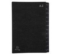 Exacompta Trieur Ordonator Réf. 57024E – couverture rigide, 24 compartiments A–Z, 24x34 cm Noir
