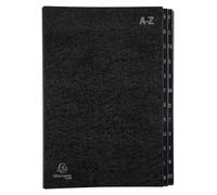 Exacompta - Réf. 57024E - Carton de 8 trieurs Ordonator - couverture rigide - intérieur en carte recyclée - onglets plastifiés de A à Z - 24 compartiments - dimensions 24 x 34 cm - Noir