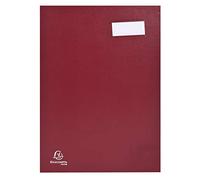 Exacompta - Réf. 57025E - 1 parapheur direction - dos à soufflets toilé - porte-étiquette - couverture plastifiée - 20 compartiments en carte rose avec 3 perforations - 24x35 cm - couleur rouge