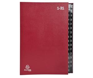 Exacompta - Réf. 57035E - Carton de 6 trieurs Ordonator - couverture rigide - intérieur en carte noire - onglets plastifiés numériques de 1 à 31-32 compartiments - dim 25x33 cm - pour A4 - rouge