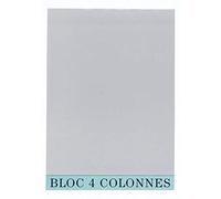 Exacompta - Réf. 5704E - 1 Bloc de contrôle comptable/audit - 4 colonnes sur 1 page - 70 feuillets en papier jaune antireflets 80 grammes - dimensions 29,7 x 21cm - format A4
