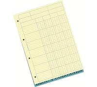 Exacompta - Réf. 5704E - Paquet de 5 Blocs de contrôle comptable/audit - 4 colonnes sur 1 page - 70 feuillets en papier jaune antireflets 80 grammes - dimensions 29.7 x 21cm - format A4