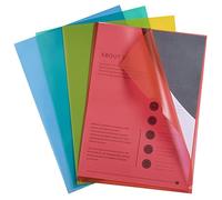 Exacompta Pochette coin A4 polypropylène grainé 9/100e - 4 coloris transparents assortis - lot de 100