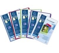 Exacompta - Réf. 5729E - Paquet de 5 Protège-documents Kreacover Chromaline - 20 pochettes cristal lisse - 40 vues - pour A4 - dim 24 x 32 cm - couverture en polypro semi-rigide - 5 couleurs assorties