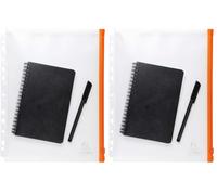 Exacompta - Réf. 57334E - Sachet de 5 Pochettes perforées ZIP orange - Pour ranger dans un classeur tous types de documents ou objets - Format à classer A4 - Coloris cristal translucide, neutre