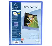 Exacompta Protège-documents Kreacover Chromaline Réf. 5742E 40 pochettes (80 vues) A4 24x32 cm bleu