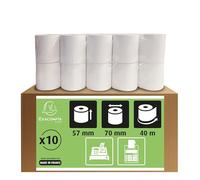 Exacompta - Réf. 5770120V - Lot de 10 bobines pour machine à calculer et caisses - largeur 57 mm x diamètre 70 mm - mandrin 12 mm - 1 pli offset extra-blanc 60g/m² - Métrage (+ ou - 2m) : 40 m