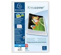 Exacompta - Réf. 5788E - Carton de 8 Protège-documents Kreacover Chromaline - 80 pochettes cristal lisse - 160 vues - pour A4 - dim 24 x 32 cm - couverture en polypro semi-rigide - incolore