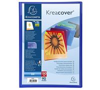 Exacompta - Réf. 5790E - 1 Protège-documents Kreacover Chromaline - 90 pochettes cristal lisse - 180 vues - pour A4 - dim 24 x 32cm - couverture en polypro semi-rigide - 8 couleurs aléatoires