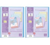 Exacompta - Réf. 5809E - 1 Protège-documents Kreacover Pastel pocket - 20 pochettes cristal lisse - 40 vues - pour photos - dim 12,5x16,5cm -5 couleurs aléatoires, pour les pages 11 x 15 cm (Lot de 2)