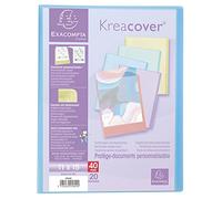 Exacompta - Réf. 5809E - 1 Protège-documents Kreacover Pastel pocket - 20 pochettes cristal lisse - 40 vues - pour photos - dim 12,5x16,5cm -5 couleurs aléatoires, pour les pages 11 x 15 cm
