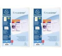 Exacompta - Réf. 58109E - 1 Protège-documents personnalisable Kreacover Chromaline - 10 pochettes cristal lisse - 20 vues - pour A4 - dim 24 x 32cm - couverture en polypro rigide - couleur blanc