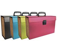 Exacompta - Réf. 58420E - 1 trieur valisette avec poignée Economique - couverture rembordée papier - fermeture par bouton poussoir - 20 compartiments - dim 38,5x25x12cm - couleurs aléatoires