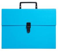 Exacompta - Réf. 58422E - 1 trieur valisette avec poignée Economique - couverture rembordée papier - fermeture par bouton poussoir - 20 compartiments - dim 34x25x8cm - turquoise