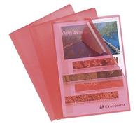 Exacompta - Réf. 58525E - Sachet de 100 pochettes coins - En polypropylène grainé - Epaisseur 12/100ème - Dimensions : 22x31cm - Format à classer A4 - Coloris rouge